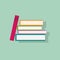 Book stack flat icons design vector