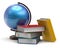 Book stack textbooks globe blank colorful global knowledge