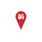 Book store or library pin poin icon logo for map location vector