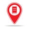 book store map pin icon. Element of warning navigation pin icon for mobile concept and web apps. Detailed book store map pin icon