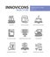 Book store - modern color vector single line icons set