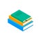 Book vector isometric stack school illustration icon. Children books flat library