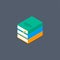 Book vector isometric stack school illustration icon. Children books flat library