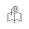 Book video education courses icon. Element of distance education line icon