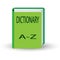 Book with the word DICTIONARY. 3D simulation