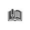 Book writing vector icon