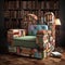 Bookcase Armchair: A Colorful And Whimsical Reading Chair Made From Books