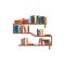 Bookcase, bookshelf with books, library shelves