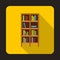 Bookcase icon in flat style