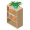 Bookcase isometric 3d icon