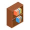 Bookcase isometric 3d icon