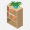 Bookcase isometric 3d icon