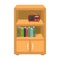 A bookcase with shelves and a radio receiver. Furniture and interior single icon in cartoon style Isometric vector