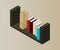 Bookcase vector isometric concept vector illustration-vektorgrafik. Office cupboard furniture.