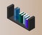 Bookcase vector isometric concept vector illustration-vektorgrafik. Office cupboard furniture.