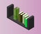 Bookcase vector isometric concept vector illustration-vektorgrafik. Office cupboard furniture