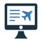 Booking flight, air ticket icon. Simple vector on isolated white background