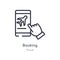 booking outline icon. isolated line vector illustration from travel collection. editable thin stroke booking icon on white