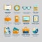 Bookkeeping vector flat icons.