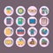 Bookkeeping vector flat icons.