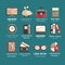 Bookkeeping vector flat icons.