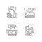 Bookmaking linear icons set