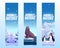 Bookmarks with penguins, polar bear and seal