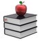 Books apple black red index textbooks stack education icon