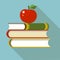 Books with apple flat