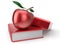 Books with apple red textbook school education studying icon
