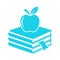 Books and apple vector icon