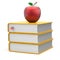 Books apple yellow red index textbooks stack education icon