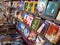 Books arranged neatly in book exhibition held at suburban city