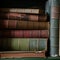 Books in a bookshelf, library