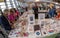 books displayed on stand of publishers in International Turin Book Fair, Italy