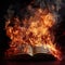 Books on fire represent a powerful and evocative symbol of knowledge, transformation, and destruction.
