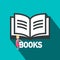 Books Flat Design Symbol. Open Book Vector Icon.