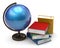 Books and globe international global geography knowledge