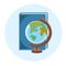 Books Globe School Geography Education Colorful Web Icon
