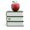 Books green apple red index blank textbooks stack icon