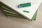 Books green pencil table