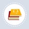 Books icon business learning education concept flat isolated