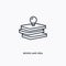 Books and idea outline icon. Simple linear element illustration. Isolated line Books and idea icon on white background. Thin