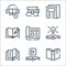 books line icons. linear set. quality vector line set such as book, book, book, magazine, journal, newspaper