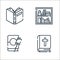 books and literature line icons. linear set. quality vector line set such as bible, book, books