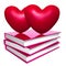 Books about love, marriage and romance icon symbol