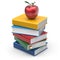 Books red apple colorful textbook education studying read