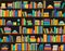 Books on shelves, seamless pattern. Bookcase, library.