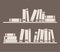 Books on the shelves vector illustration