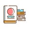 Books stack color line icon. Pictogram for web page, mobile app, promo. UI UX GUI design element.